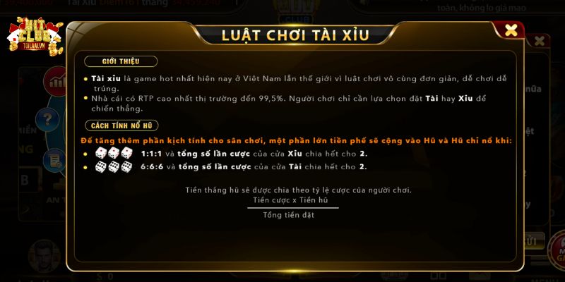 Chi tiết luật game tài xỉu uy tín mới nhất 2024